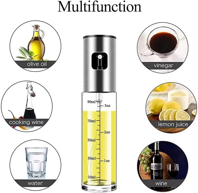DUTHINGS Oil Sprayer for Cooking – Glass Oil Dispenser Bottle with Stainless Steel Top, Olive Oil Sprayer, Cooking Oil Dispenser Set with Funnel, Brush & Cleaning Tool