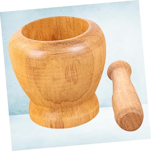 Wooden Garlic Pounder and Presser Kitchen Gadget for Home Use 4 Inch Wood Garlic Crusher and Mincer with Smooth Surface for Crushing Ginger and Spices