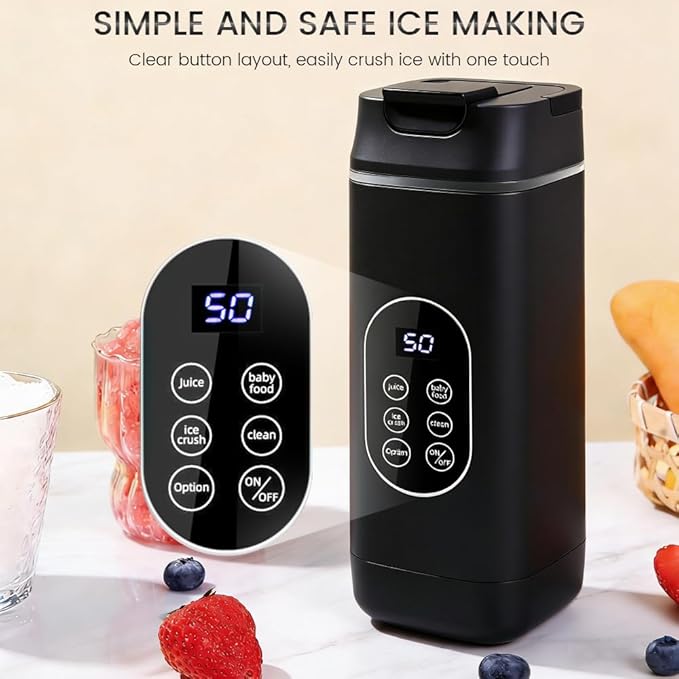 Portable Personal Blender, USB Rechargeable with 12 Stainless Steel Blades, Mini Blender for Smoothies, Travel, Gym, and Outdoor Adventures