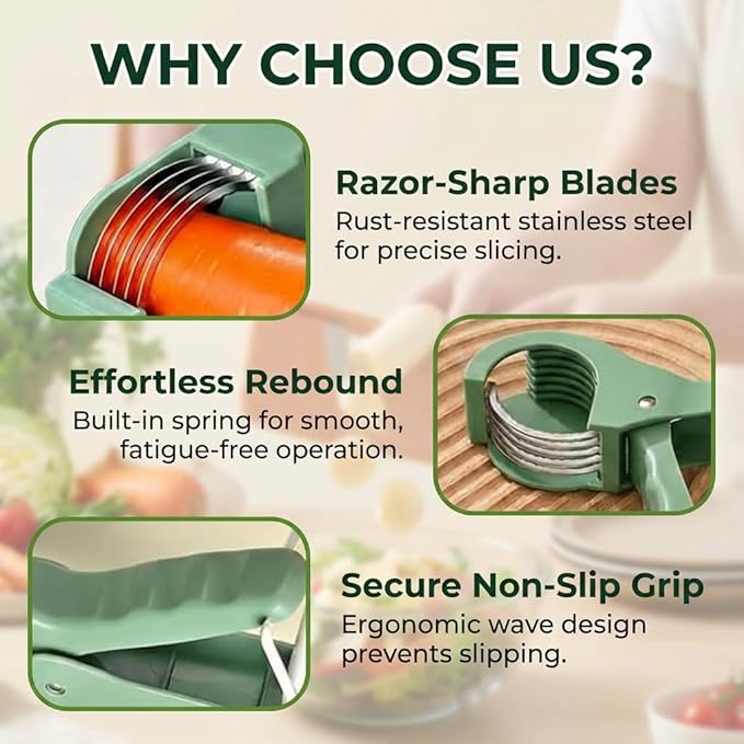 2 Pcs Multifunctional Fruit and Vegetable Slicer, 2026 Upgraded Food Manual Slicer, Ideal for Banana, Sausages, Cucumbers, Strawberries, With 2 Portable Hooks, Essential Stuff for Kitchen or Camping
