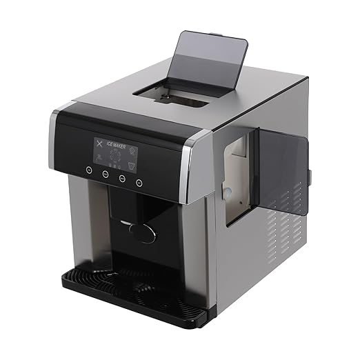 Nugget Ice Maker Countertop, 2-in-1 Water Dispenser with Ice Maker, 33lbs/Day Electric Ice Maker Machine with LCD Display and Touch Control, Automatic Water Injection Ice Dispenser for Cafes Homes
