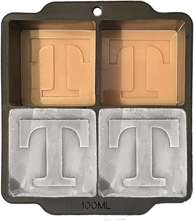 Monogrammed Ice Cubes Mold with Lid, 2 inch Whiskey Ice Cube Tray, Personalized Initials Silicone Cocktail Ice Cube Mold, Wedding Monogram, Thank You Gift, Gifts for Dad (Letter T)