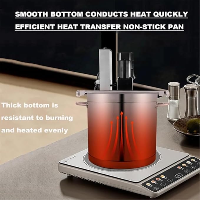 Electric Jam Mixer | 20L/25L/40L Stainless Steel Automatic Pot Stirrer with 4-Blade Scraper for Soup, Chili, Sauce, Beverage, Jam & Porridge(Color:40L)