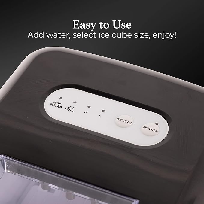 Igloo Electric Countertop Ice Maker Machine - Automatic and Portable - 26 Pounds in 24 Hours - Ice Cube Maker - Ice Scoop and Basket - Ideal for Iced Coffee and Cocktails - Stainless Steel
