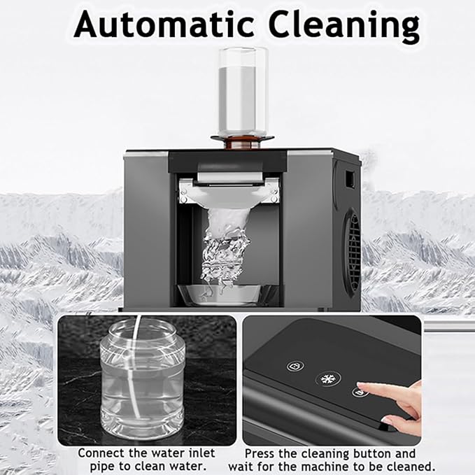 Snowflake Ice Machine - 280W Snowflake Crusher Machine 60kg/24h - Intelligent Control Snow Ice Maker Electric Ice Crusher for Bar Cocktails/Milk - Commercial/Home,White