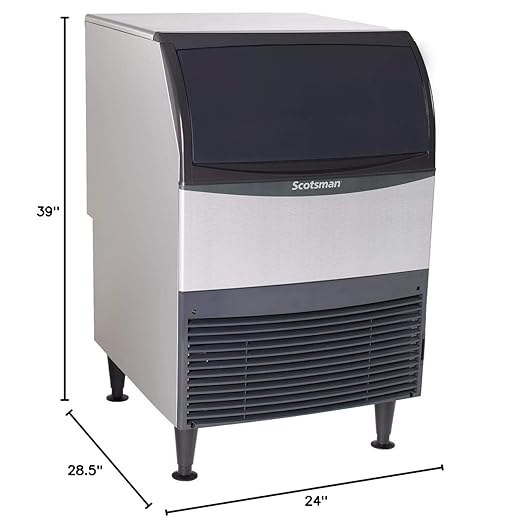 Scotsman UF424A-1 Flake-Style Air Cooled Ice Maker Machine with Bin, 80-Pound Capacity, Stainless Steel, 115-Volts, NSF