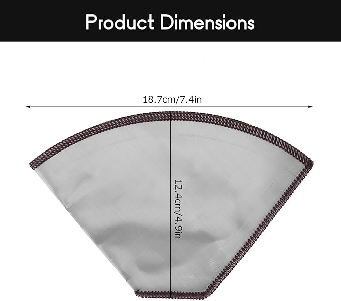 Pour Over Coffee Filter, 4-6 Cup Stainless Steel Reusable Coffee Strainer Bag Foldable Mesh Coffee Filters Cone