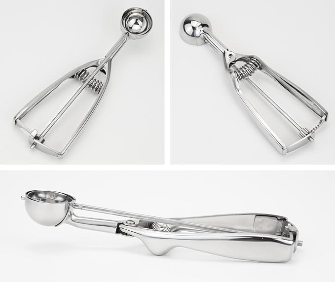 18/8 Stainless Steel Small Ice Cream Scoop Disher Cookie Scoop Melon Baller