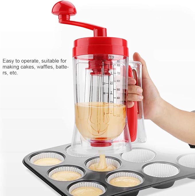 Kitchen Manual Pancake Batter Dispenser, ABS Material, 8.5x4.4x6.7 Inch, with Measuring Label