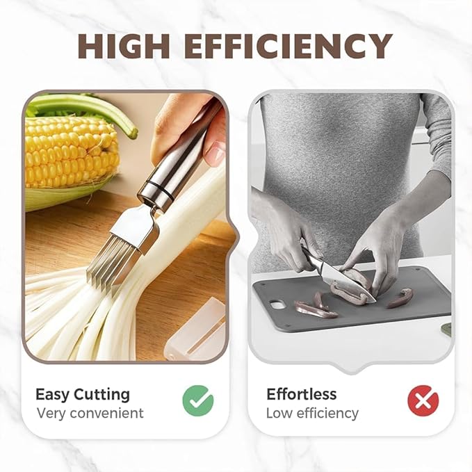 Green onion slicer,Onion Shredder, Shredding Knife, Shred Silk The Knife, Multi-Blade Kitchen Herb Cutter, Vegetable Shredder, Kitchen Slicing Tool, Multi-functional Food Slicer (2 pcs)