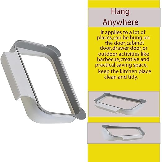 NeilBee Trash Bag Holder Rack Multifunctional Back Design Cute Hanging Trash Garbage Bag Holder for Kitchen Cupboard