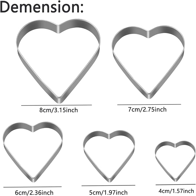Mickey Love Heart Cookie Cutter, Pack of 5,Set of 2