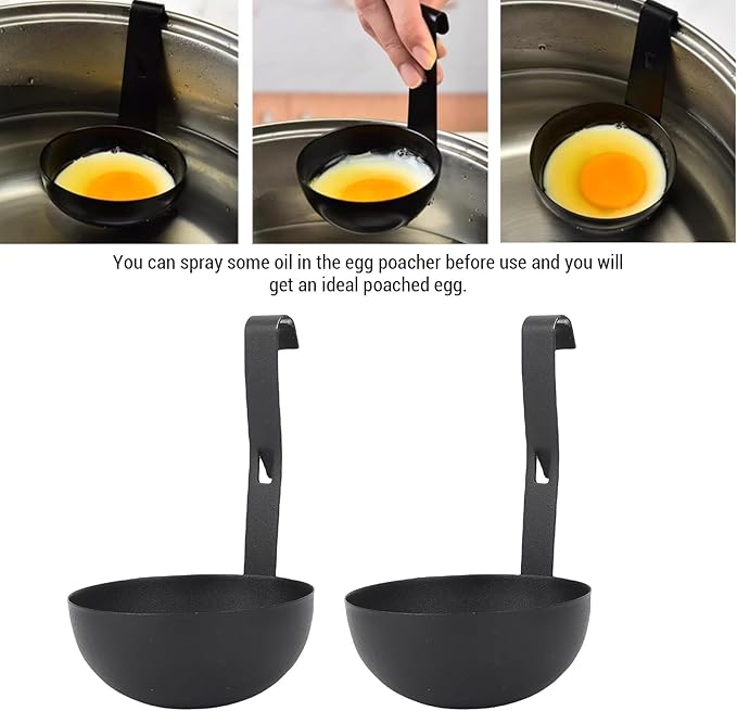 2-Piece Stainless Steel Egg Poacher Set – Nonstick Poached Egg Cups for Stovetop or Microwave, Easy-Clean, Rust- Egg Cooker for Perfect Breakfast Every Time