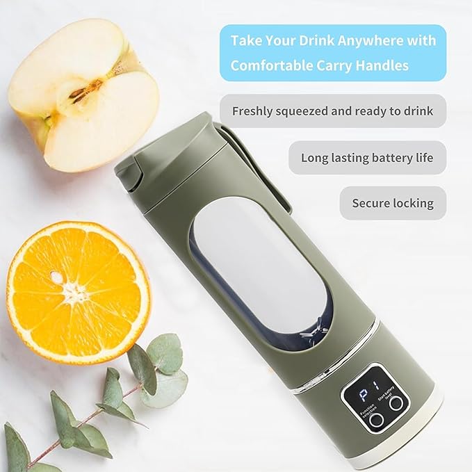 Paramexview® Portable Blender 16oz/500ml for Juices & Smoothies with 12 Stainless Steel Blades | USB Rechargable & 3 Levels Multi-Speed Control | 50W Powered fusion Portable Blender