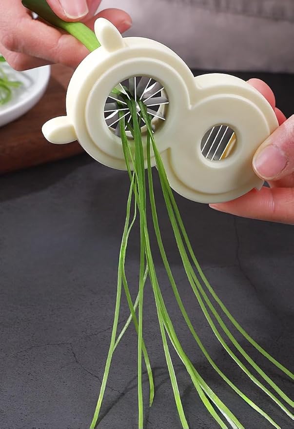 2-in-1 Green Onion Shredder & Slicer - Create 12 Perfect Strips in Seconds, Multi-Functional Scallion Shredder for Blooming Onion & Celery, Easy Clean (2)