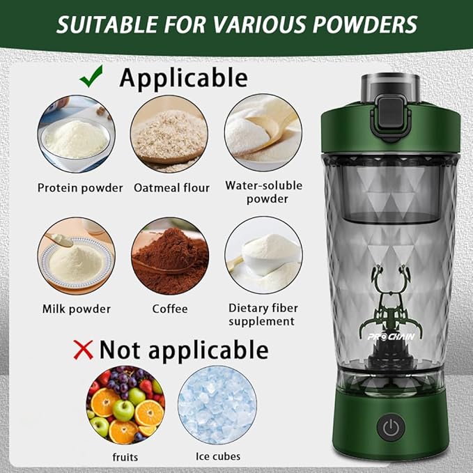 PROCHAIN Electric Protein Shaker Bottle, Protein Shakes Mixer, Portable Pre Workout Self Mixing Cup, Made with BPA-Free Tritan, 22oz