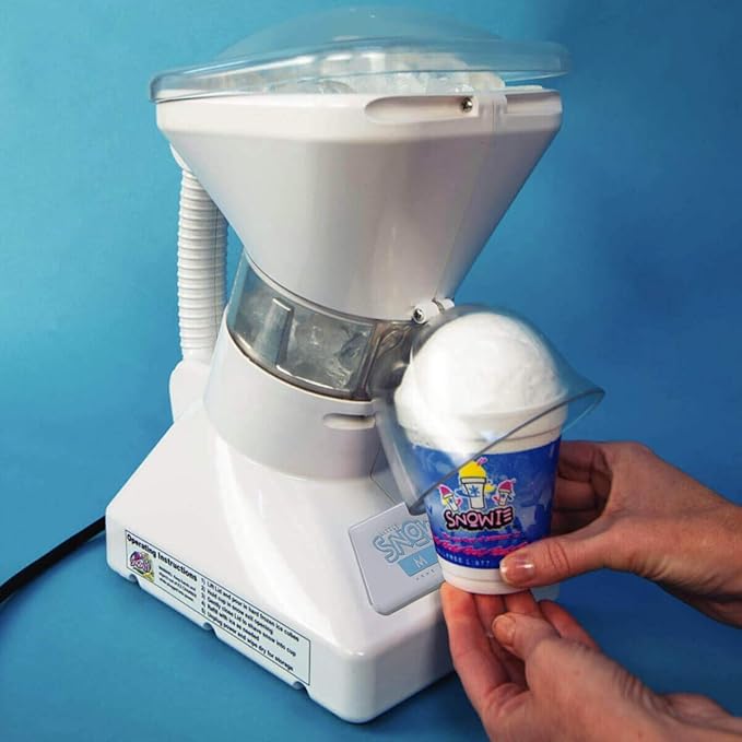SNOWIE - Little Snowie Max Snow Cone Machine - Premium Shaved Ice Maker, with Powder Sticks Syrup Mix, Premium Kit, White