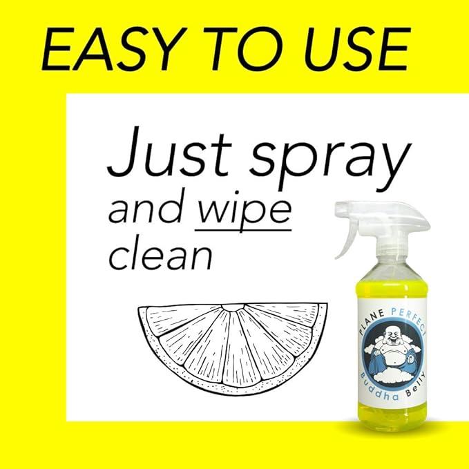 Plane Perfect Buddha Belly Oil & Grease Cleaner - Heavy Duty Aviation Grade Citrus Degreaser Spray - Multi Surface Cleaner for Automotive Engine, Aircraft, Car, Truck & RV | 16oz