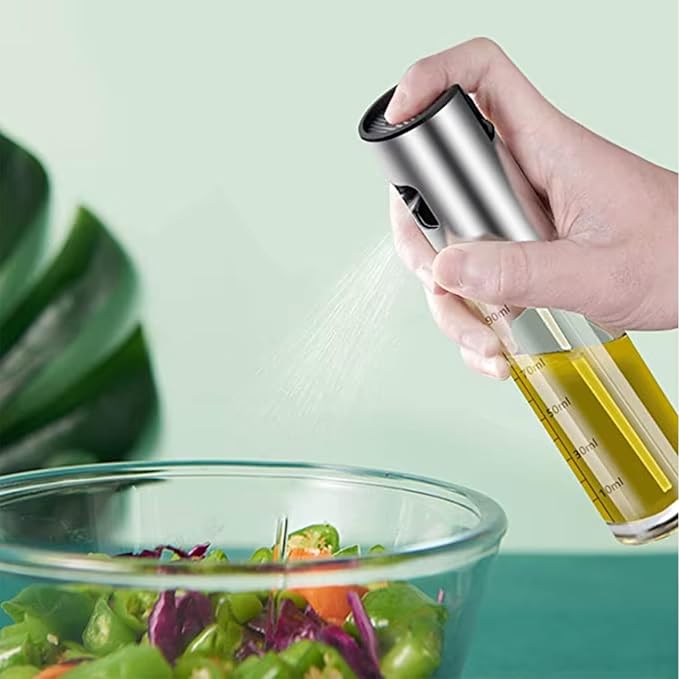 DUTHINGS Oil Sprayer for Cooking – Glass Oil Dispenser Bottle with Stainless Steel Top, Olive Oil Sprayer, Cooking Oil Dispenser Set with Funnel, Brush & Cleaning Tool