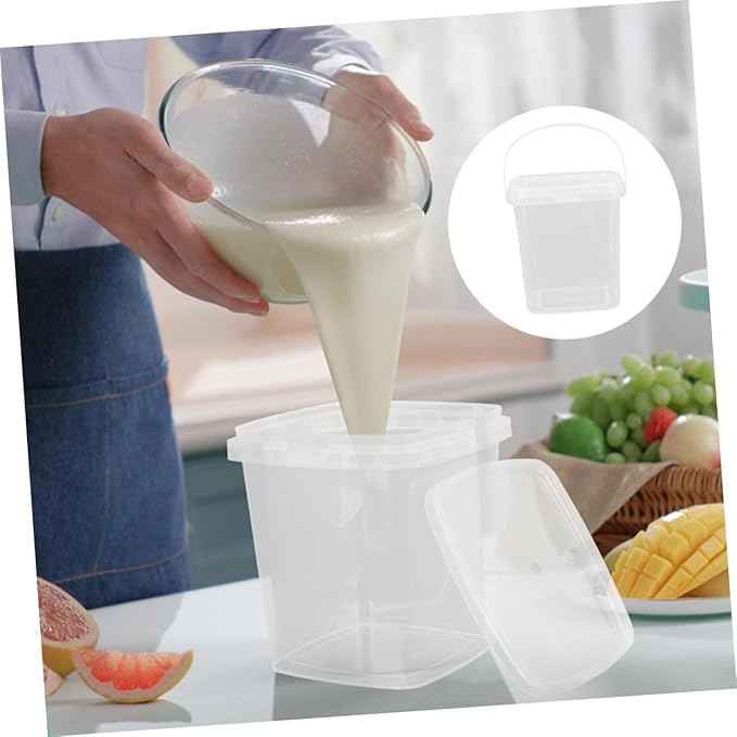 UPKOCH Thickened Square Ice Cream Buckets with Lids 3.14X3.14X2.83 Inch Reusable Ice Cube Storage Containers for Kitchen Freezer Food Preservation 10-Pack