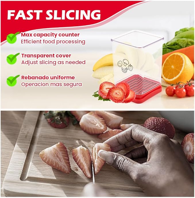 2Pcs Stainless Steel Cup Fruit Slicer – Egg, Strawberry & Banana Cutter with Detachable Push Plate Brushes | Vegetable Salad Prep Tool for Kitchen, Fast Effortless Slicing
