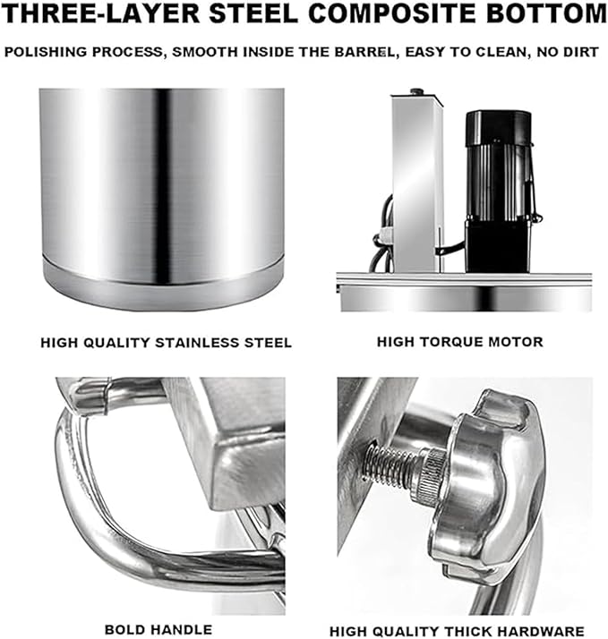 Automatic Food Mixer - 15L/25L/40L Commercial Heating Mixer with 4 Blade Stirring Scraper,for Making Jam, Sauce, Filling, Hot Pot Seasoning Bottom Soup Stirre, Adjustable Stirring Speed,40L