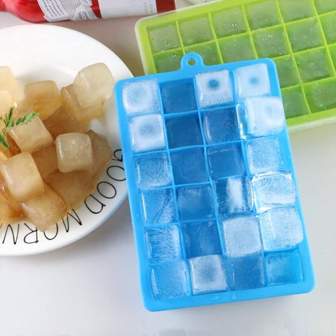 TAO CICADA Ice Cube Tray, 3 Pack Silicone Ice Cube Molds, Ice Cube Trays, Silicone Ice Trays, Easier to Release, BPA Free for Alcohol/Coffee/Beverages (Blue, Green, Rose red)