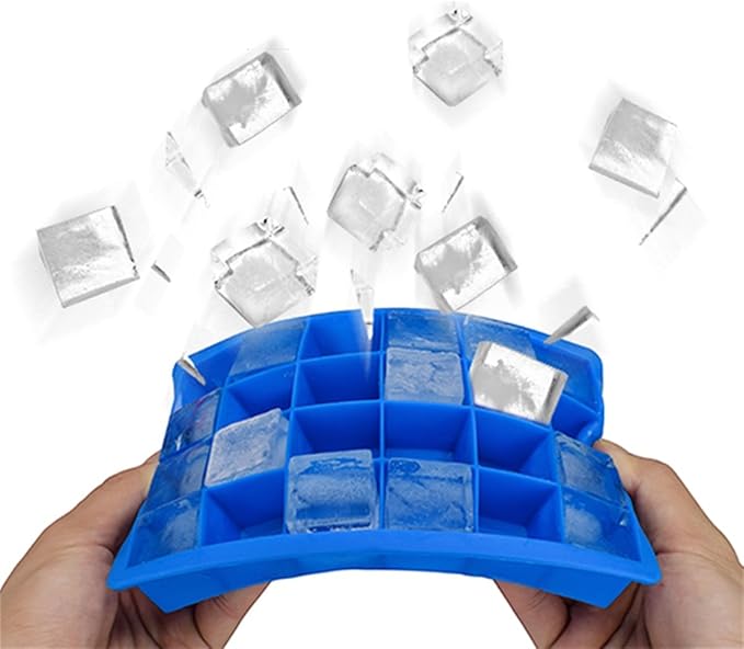 AYI&AYEE Silicone Ice Cube Trays with Lids - 2 Pack - 15 Cavities 1 2/5 inch (2 tbsp / 30ml / 1 fl oz) Square Ice Cubes Baking Molds - BPA free - Easy Release - for Juice, Baby Food, Chocolate & More