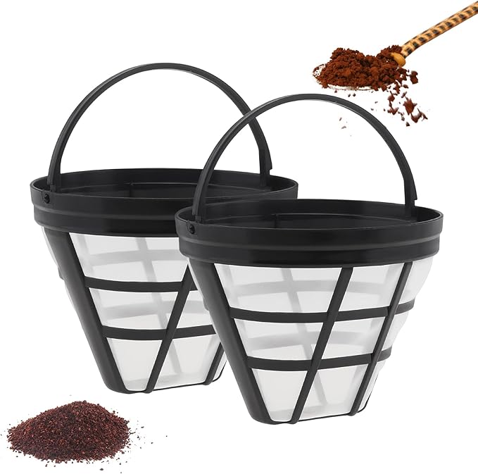 Reusable Coffee Filter Basket, 2 Pack cone Coffee Maker Filter #4 Replacement Coffee Filter Compatible with Ninja CFP301 CFP201 Coffee Accessories