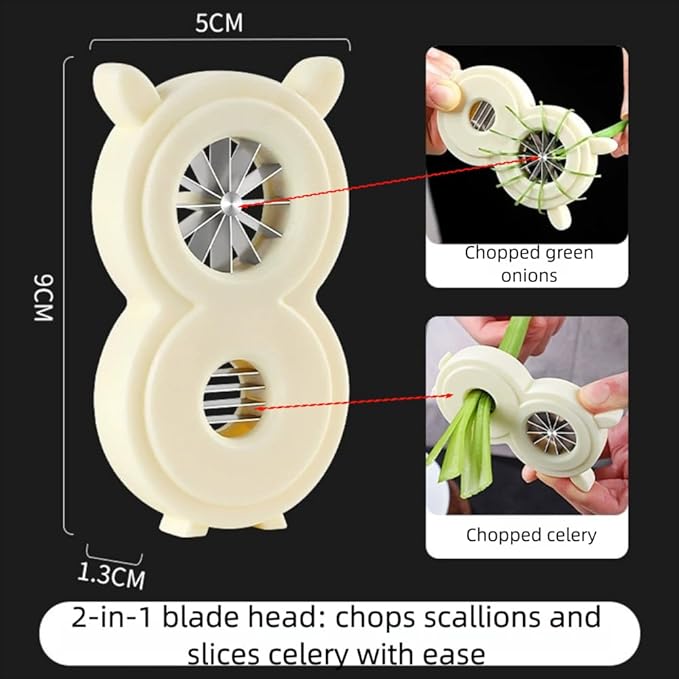 2-in-1 Green Onion Shredder & Slicer - Create 12 Perfect Strips in Seconds, Multi-Functional Scallion Shredder for Blooming Onion & Celery, Easy Clean (1)