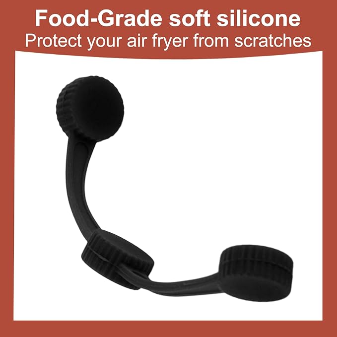 3 Sets Air Fryer Magnet Silicone Buckle, Secure Locking Disposable Liners Heat-Resistant & Avoid Parchment Paper Burns Magnetic Clips Holder for All Iron Airfryer Accessories (Black)