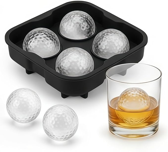 2026 New 3D Cat Ice Cube Mold: Bulldog Whiskey Ice Cube Mold Tray Set Molds Small For Freezer Mini Cat Shaped Silicone Tiny Block Shaved Plunge Cooler Cute Cocktails With Lid Fancy (Golf Ball)