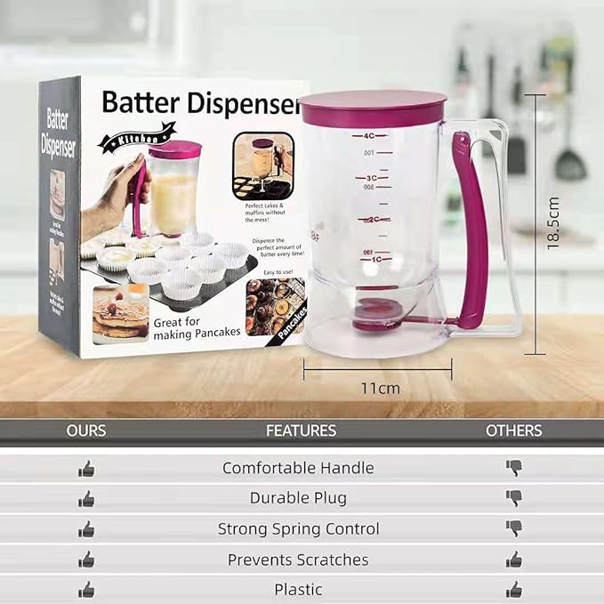 Cupcake Batter Separator for Baking - Measuring Tool with Cream Separator Cups, Best Gift for Friends (Purple)