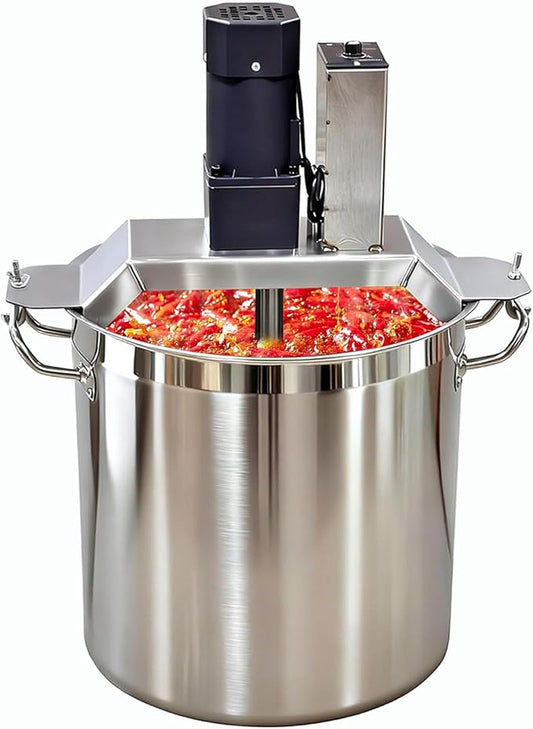 Professional Stainless Steel Automatic Pot Stirrer,40L/80L/140L Electric Mixer with Three-Layer Bottom High Torque Motor Barrel for Soup Sauce Jam 140L