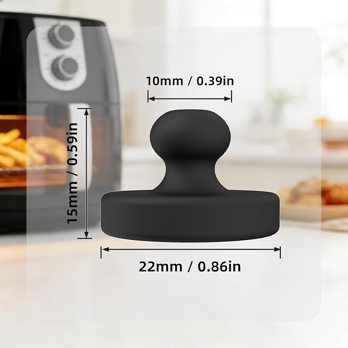 8Pcs Air Fryer Magnets for Parchment Paper, Upgraded Powerful Magnetic Silicone Buckles for Holding Down Paper Liners, Safely Lock Disposable Liners from Heating Element or Covering Food (Black)
