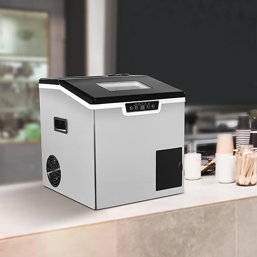 Countertop Ice Maker Dispenser, 2-in-1 Ice Cube Maker, Self Dispensing Pellet Crushed Ice Maker, 88lbs/24H, 15mins Quick Ice Make, 1000g/2.2lbs Ice Storage, Ice Full Indicator