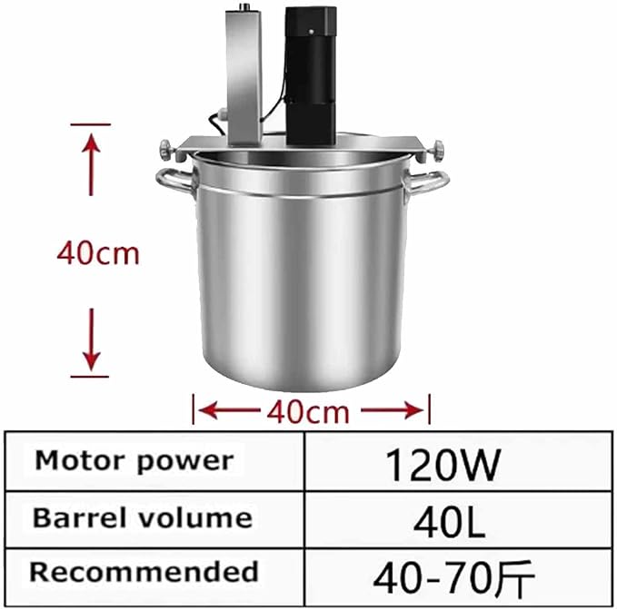 Automatic Food Mixer Sauce Stirrer Frying Machine Electric Mixer Machine Commercial Pot Seasoning Bottom Soup Sauce Stirrer for for Making Jam, Sauce 40L