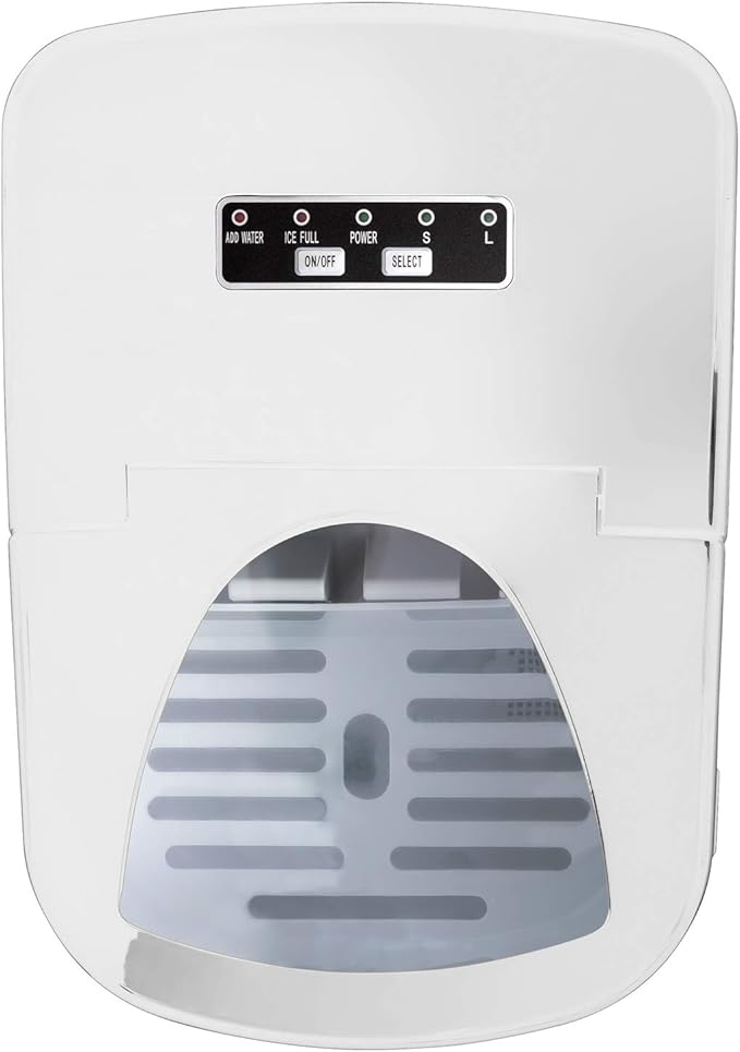 Deco Rapid Portable Automatic Electric Countertop Ice Maker - 6 Great Colors Compact Top Load 26 Lbs. Per Day Great for Party Hosting Never Run Out of Ice Again, Self Cleaning (White)