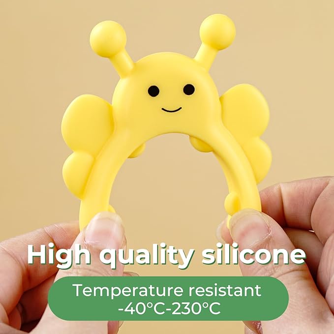 Bee Spoon Holder Cute Spoon Rest for Stove Top, Steam Releaser & Lid Lifter – Heat Resistant Silicone Cooking Gadget, Fun Kitchen Accessories, Unique Cooking Gift