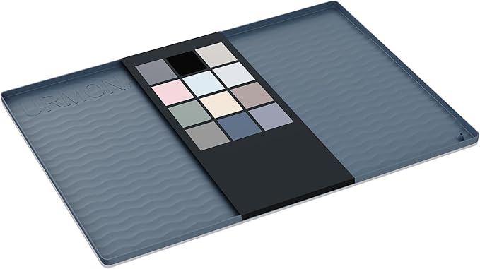URMONA Waterproof Silicone Under Sink Mat 19'' x 12'' Shelf Liner for Kitchen and Bathroom, Cabinet and Counter Protector, Storage and Organizers, Litter Mat, Pet Cat Puppy Essentials(Dark Grey)