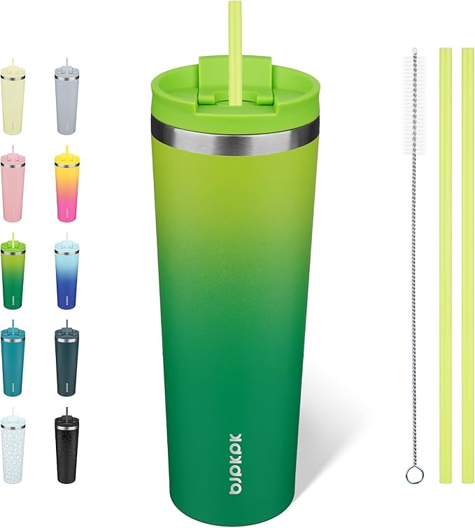 BJPKPK 30oz Tumbler With lid And Straw Stainless Steel Travel Coffee Mug Insulated Tumblers Cups,Bamboo Grove