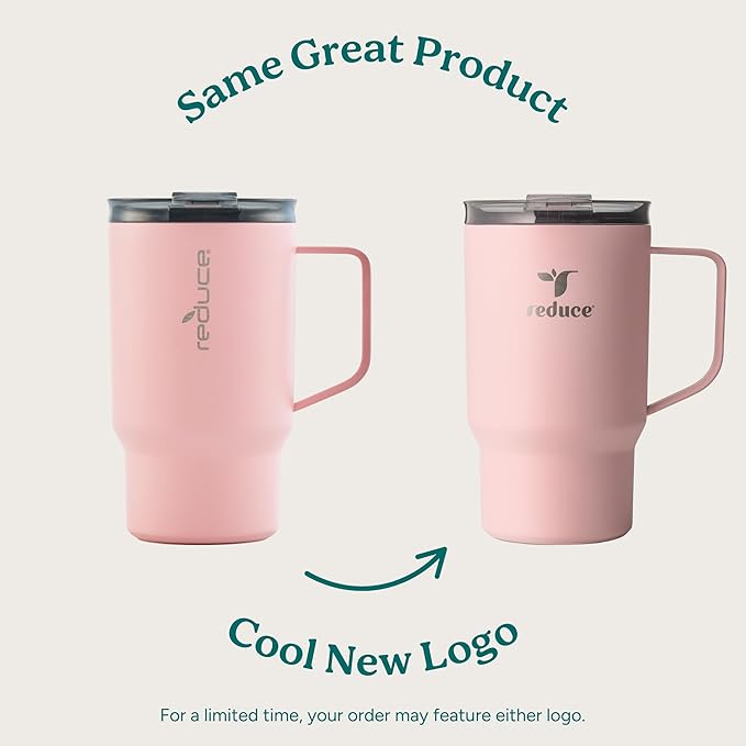 REDUCE 18 oz Hot1 Stainless Steel Insulated Mug with Temperature Adjusting Lid - Dual-Wall Vacuum, Cupholder Friendly - Keeps Drinks Hot for 6 Hours - Ideal for Coffee, Tea & Other - Sage