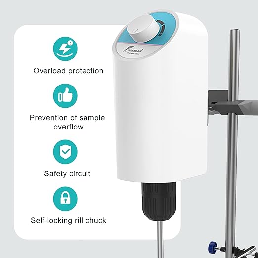 JOANLAB Electric Overhead Stirrer Mixer Laboratory Industrial Liquid Mixer Stirring 10,000mPa.s,10L,100-2000RPM Adjustable
