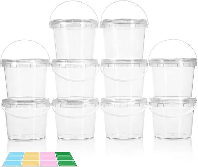 ASEVAT 10 Pack Screw Top Food Storage Containers with Lids, 67oz(2000ml Clear Plastic Jars for Kitchen Pantry Organization – Dry Food Canisters for Flour, Sugar, Rice & Slime – BPA Free & Stackable