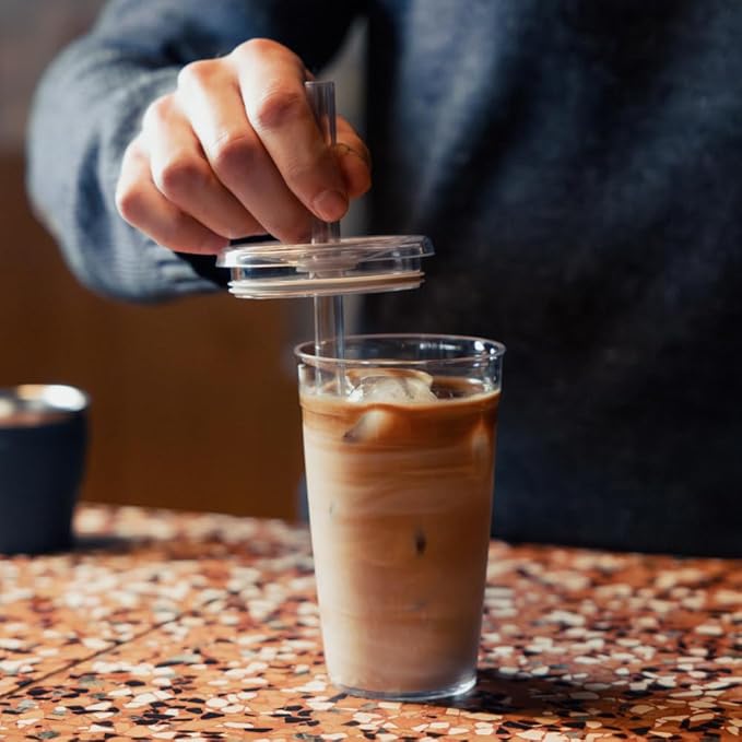 KeepCup Cold Cup - Clear Plastic, Reusable Ice Coffee Tumbler with Lid and Straw - Grande 16oz (454ml)
