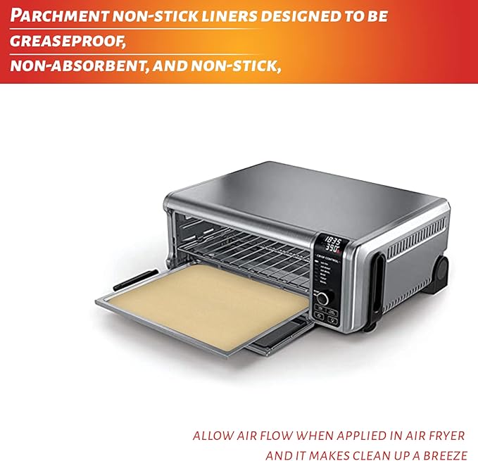 WMKGG 12 inch Air Fryer Parchment Paper Squares, 100 Sheets Unbleached Pre-Cut Baking Disposable Paper Liner for Ninja Foodi Flip SP101/SP201/SP301/SP351, Cuisinart Toaster Oven, Microwave