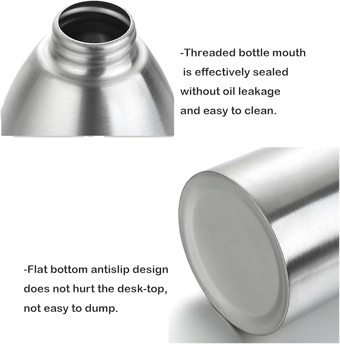 BIGWE Stainless Steel Olive Oil Sprayer Bottle, 17 Oz/500ml Sauce Vinegar Sprayer Dispenser, Water Sprayer Bottle,Kitchenware Tools for Cooking, Frying, BBQ and Grilling