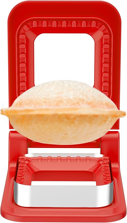 HiYZ Sandwich Cutter and Sealer - Square Stainless Steel Decruster Sandwich Maker - Peanut Butter and Jelly Crustless Sandwich Bread Pancake Maker Cookie Cutter for Kids Children Boys Girls Red