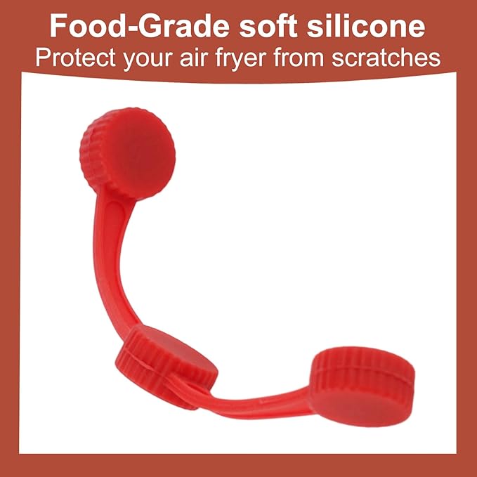 2 Sets Air Fryer Magnet Silicone Buckle, Secure Locking Disposable Liners Heat-Resistant Magnetic Clips Holder for Air Fryer Parchment Paper Accessories (Red)