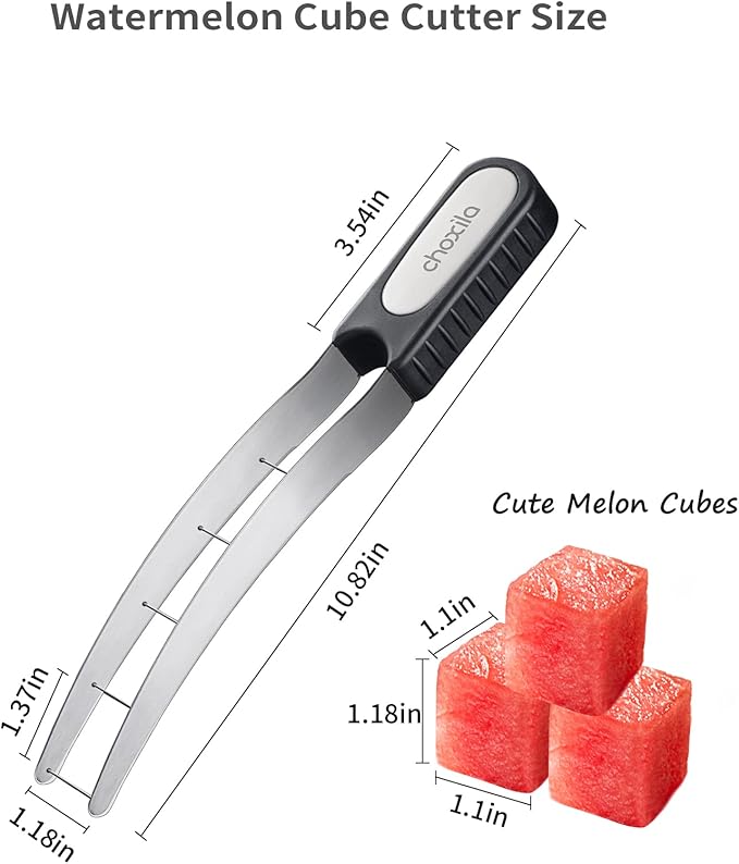 Choxila [Good Grip] Watermelon Cutter Slicer Stainless Steel,Cube Cutter Corer Fruit Vegetable Tools Knife Melon Baller for Kitchen Gadget